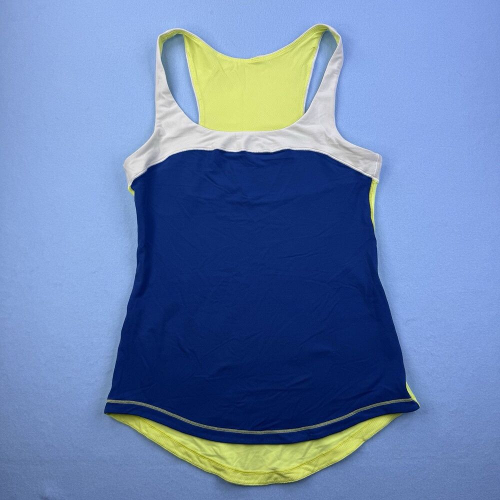 Lululemon Run First Base Tank Blue/White/Yellow Women Size 6? 1068